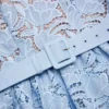 Blue Lace Peplum Midi Dress Blue Lace Peplum Midi Dress