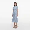 Blue Lace Tie Neck Midi Dress Blue Lace Tie Neck Midi Dress