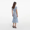 Blue Lace Tie Neck Midi Dress Blue Lace Tie Neck Midi Dress