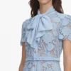 Blue Lace Tie Neck Midi Dress Blue Lace Tie Neck Midi Dress