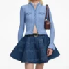 Blue Pearl Trim Cardigan