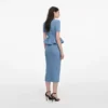 Blue Peplum Knit Midi Dress Blue Peplum Knit Midi Dress