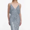 Blue Rhinestone Mesh Maxi Dress Blue Rhinestone Mesh Maxi Dress