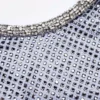 Blue Rhinestone Mesh Midi Dress Blue Rhinestone Mesh Midi Dress