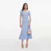 Blue Ribbed Knit Midi Dress Blue Ribbed Knit Midi Dress