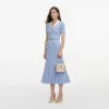 Blue Ribbed Knit Midi Dress Blue Ribbed Knit Midi Dress