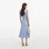Blue Ribbed Knit Midi Dress Blue Ribbed Knit Midi Dress