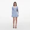 Blue Ribbed Knit Mini Dress Blue Ribbed Knit Mini Dress