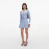 Blue Ribbed Knit Mini Dress Blue Ribbed Knit Mini Dress