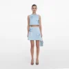 Blue Satin 3D Sequin Flower Top