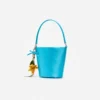 Blue Satin Bucket Bag