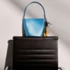 Blue Satin Bucket Bag