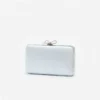 Blue Satin Clutch Bag