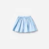 Blue Satin Sequin Flower Skirt
