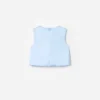 Blue Satin Sequin Flower Top