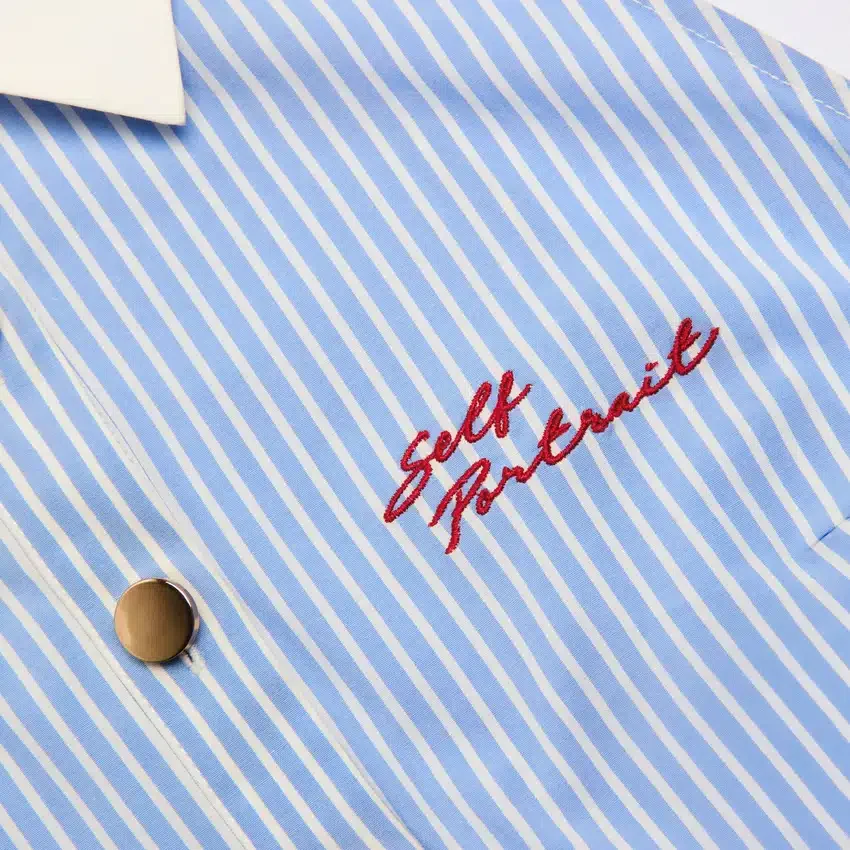 Blue Striped Cotton Midi Dress Blue Striped Cotton Midi Dress