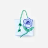 Blue Taffeta 3D Flower Bag