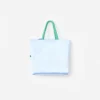 Blue Taffeta 3D Flower Bag