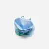 Blue Taffeta 3D Flower Bag