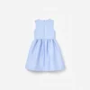 Blue Taffeta Sequin Embellished Dress