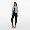 Blue Textured Denim Jacket
