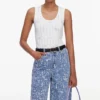 Blue Textured Denim Jeans