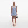 Blue Textured Denim Mini Dress