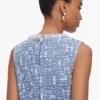 Blue Textured Denim Mini Dress