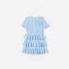 Blue Tiered Knit Dress