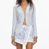 Blue Viscose Jersey Top