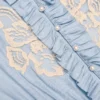 Blue Viscose Lace Top
