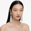 Bow Beaded Waterfall Earrings