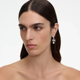 Bow Crystal Charm Earring