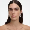 Bow Crystal Charm Earring