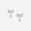 Bow Crystal Drop Earrings