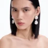 Bow Pearl Crystal Droplet Earrings Bow Pearl Crystal Droplet Earrings