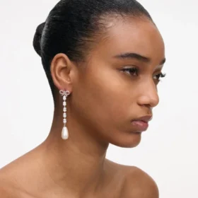 Bow Pearl Droplet Earrings