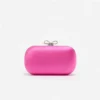 Bright Pink Satin Clutch Bag