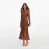 Bronze Rhinestone Midi Dress