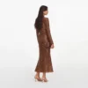 Bronze Rhinestone Midi Dress