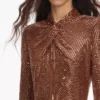 Bronze Rhinestone Midi Dress