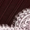 Brown Contrast Lace Knit Midi Dress