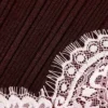 Brown Contrast Lace Knit Top