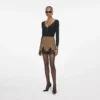 Brown Crystal Chainmail Mini Skirt