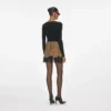 Brown Crystal Chainmail Mini Skirt