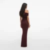 Brown Draped Knit Midi Dress Brown Draped Knit Midi Dress