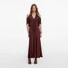 Brown Jersey Drape Midi Dress Brown Jersey Drape Midi Dress