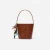 Brown Leather Bucket Bag