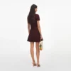 Brown Pointelle Knit Mini Skirt