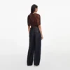 Brown Rhinestone Cape Sleeve Top